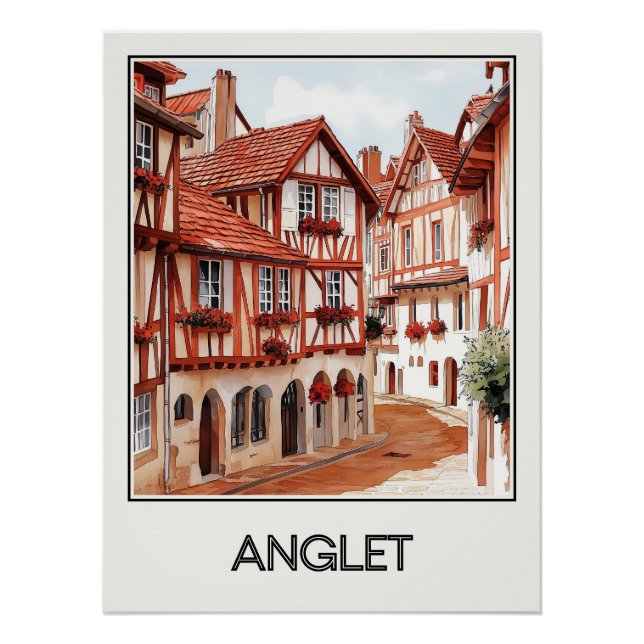 Anglet-Poster, baskischer Charme Poster (Vorderseite)