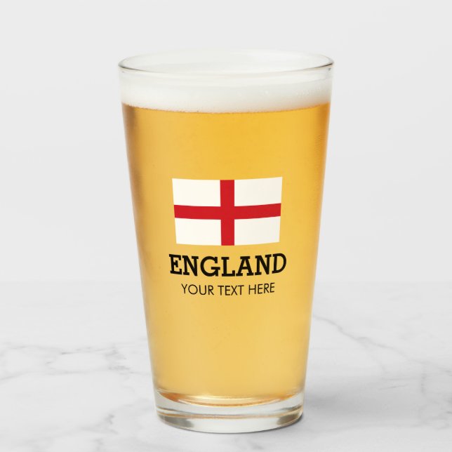 Angleterre drapeau en verre de bière cadeau avec t (Devant (rempli))