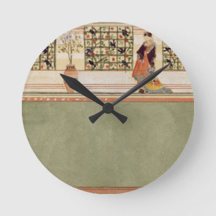 Anglo-japanische Wandgestaltung, c.1860 (mit Bleis Runde Wanduhr