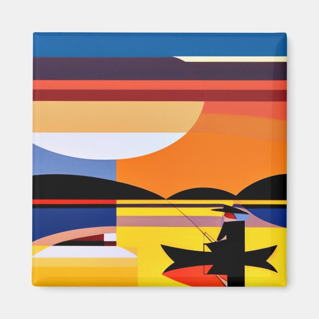 Anglühen bei Sonnenuntergang Magnet (Vorne)