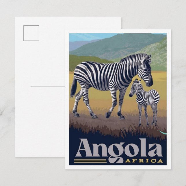 Angola Afrika Vintage Reise  Postkarte (Vorne/Hinten)
