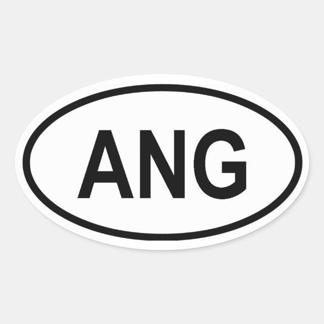 Angola ‚ANG‘ Ovaler Aufkleber (Vorderseite)