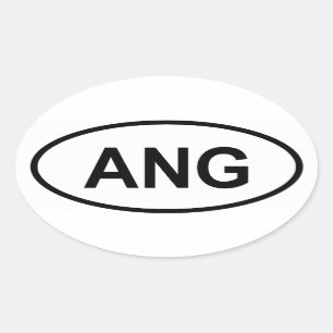 Angola "ANG " Ovaler Aufkleber