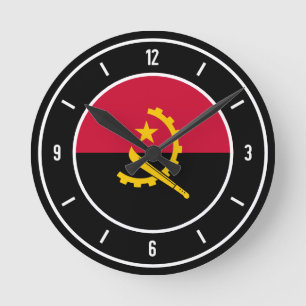 Angola Flag Elegant Runde Wanduhr