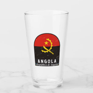 Angola Flag Emblem gestört Vintag Glas