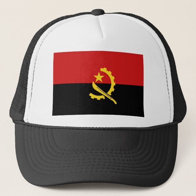 Angola Flag Hat Truckerkappe (Vorderseite)
