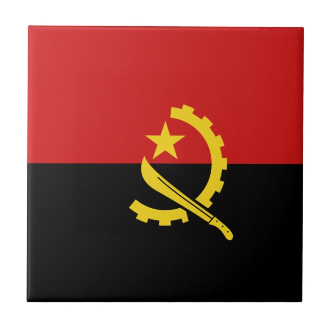 Angola Flag Keramik Tile Fliese (Vorderseite)