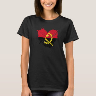 Angola-Flagge Ich liebe Angola Es ist in meiner DN T-Shirt