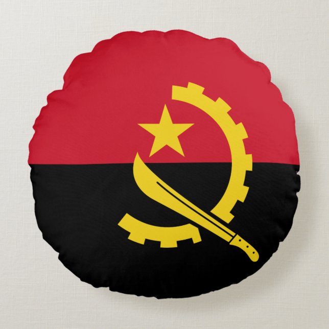 Angola-Flagge Rundes Kissen (Vorderseite)