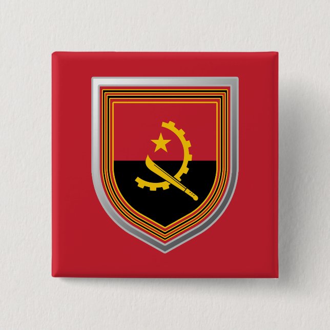 Angola-Flaggenschild Button (Vorderseite)