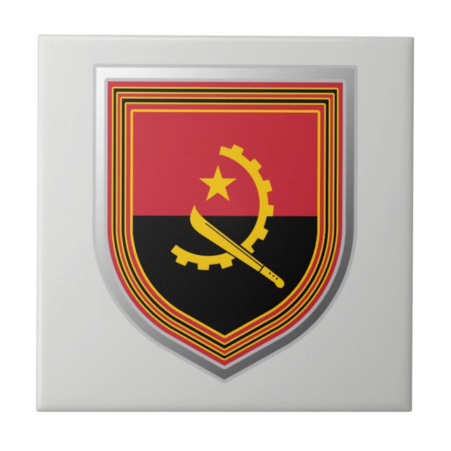 Angola-Flaggenschild Fliese (Vorderseite)
