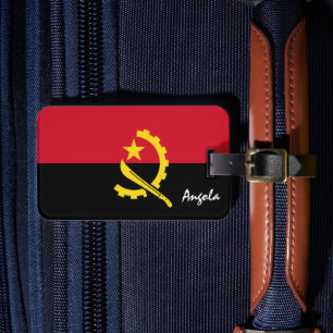 Angola Gepäckmarken, patriotische angolanische Fla Gepäckanhänger