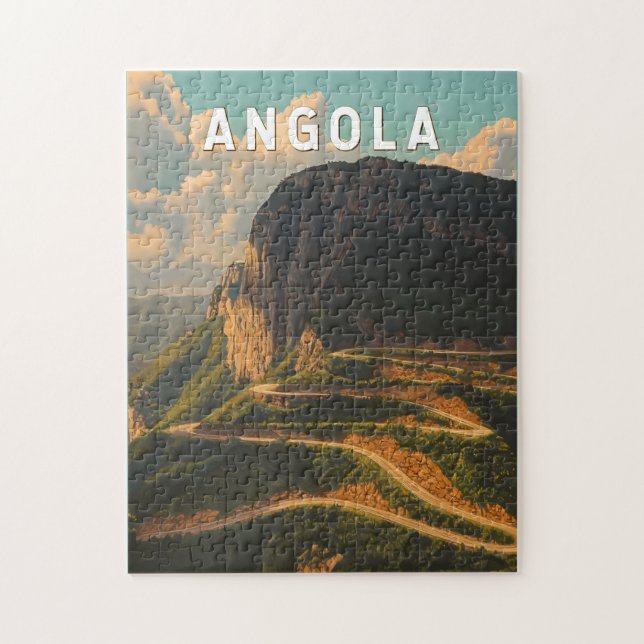 Angola Illustration Travel Art Vintag (Vertikal)