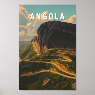 Angola Illustration Travel Art Vintag Poster