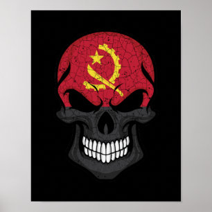Angola lächelt Schädelflagge Poster