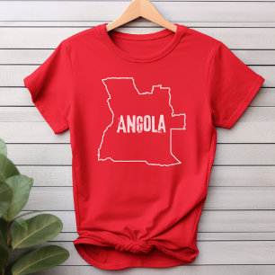 Angola Map Shirt Angolan Kontur Line T-Shirt