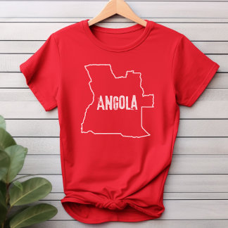 Angola Map Shirt Angolan Kontur Line T-Shirt