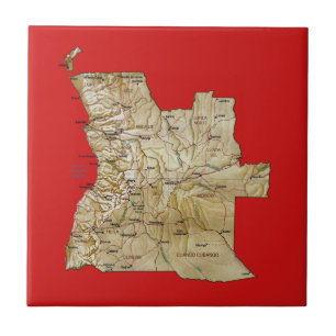 Angola Map Tile Fliese