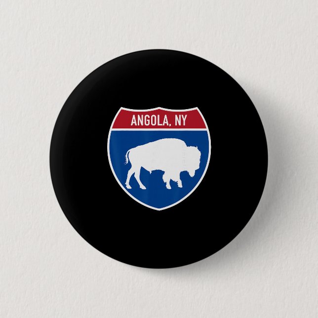 Angola New York Buffalo Ny Highway Interstate Schi Button (Vorderseite)