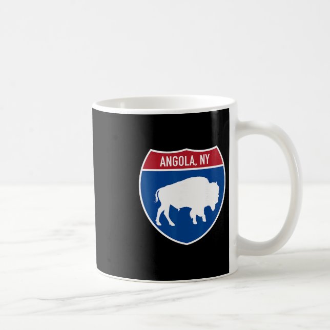Angola New York Buffalo Ny Highway Interstate Sign Kaffeetasse (Rechts)