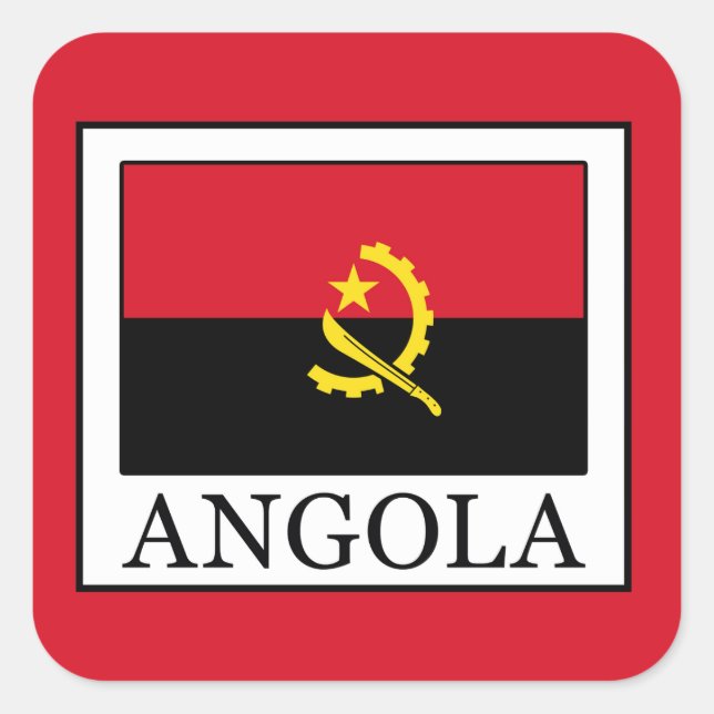 Angola Quadratischer Aufkleber (Vorderseite)