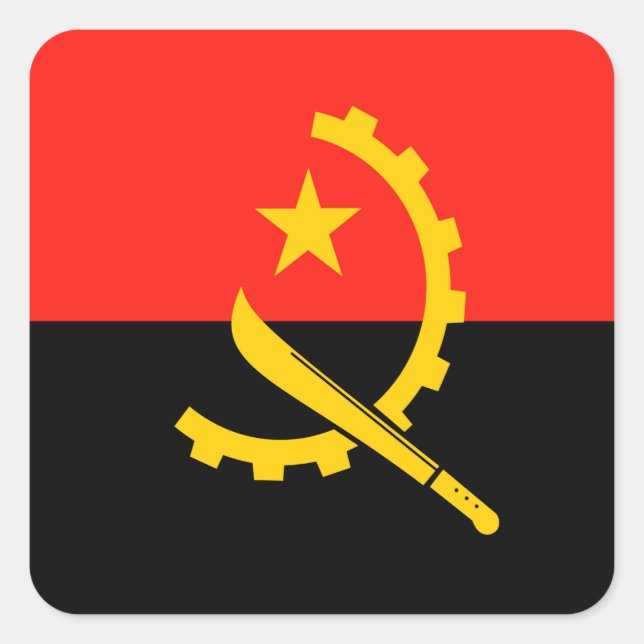 Angola Quadratischer Aufkleber (Vorderseite)