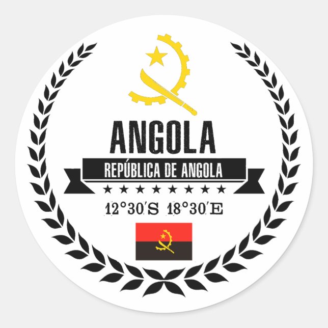 Angola Runder Aufkleber (Vorderseite)