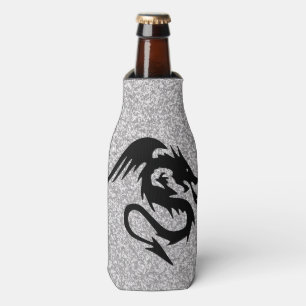 Angreifender Drache auf Silber Flaschenkühler