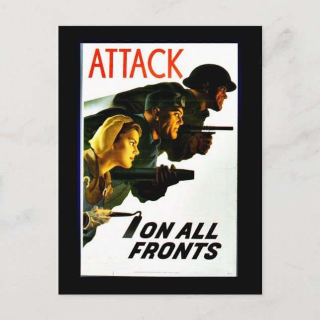 Angriff an allen Fronten Postkarte (Vorderseite)