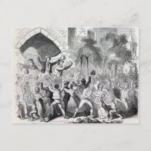 Angriff auf das Werkhaus in Stockport im Jahr 1842 Postkarte