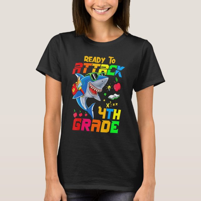 Angriff auf den 4. Klasse Lehrer zurück zur Schule T-Shirt (Vorderseite)