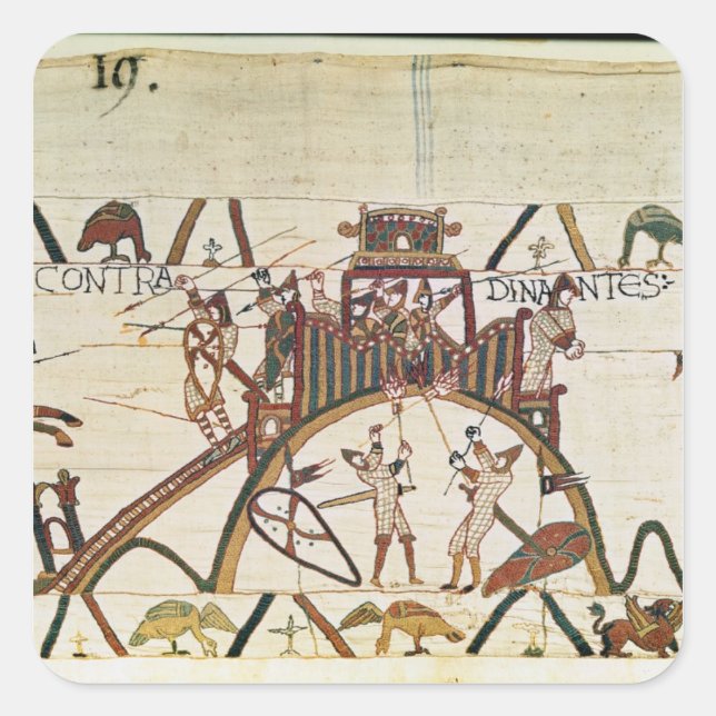Angriff auf die Stadt Dinan Quadratischer Aufkleber (Vorderseite)