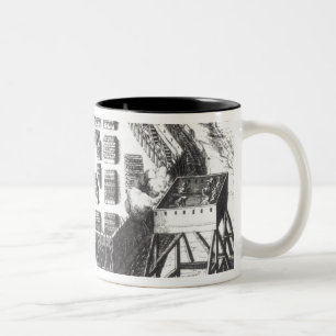 Angriff auf einem Iroquois Dorf Zweifarbige Tasse