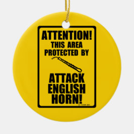 Angriff auf Englisch Horn Keramikornament