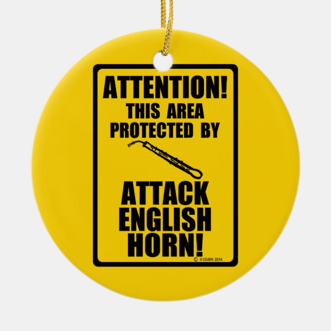 Angriff auf Englisch Horn Keramikornament (Vorne)