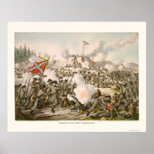 Angriff auf Fort Sanders von Kurz und Allison 1863 Poster