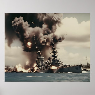Angriff auf Pearl Harbor Vintage Poster