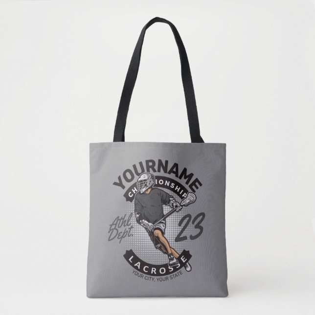 Angriff des personalisierten Lacrosse Player-Sport Tasche (Vorderseite)