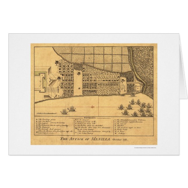 Angriffs-Karte 1762 Manilas Philippinen (Vorderseite (Horizontal))