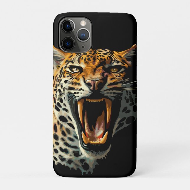 Angriffskopf von Leopard Case-Mate iPhone Hülle (Rückseite)