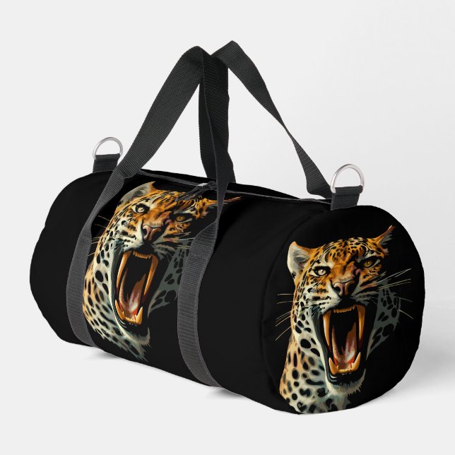 Angriffskopf von Leopard Duffle Bag (Linke Seite)