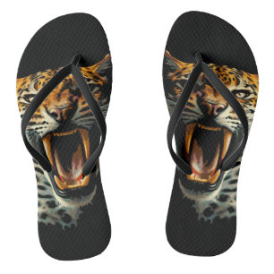 Angriffskopf von Leopard Flip Flops