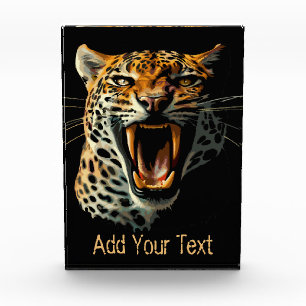 Angriffskopf von Leopard Fotoblock