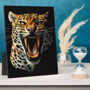 Angriffskopf von Leopard Fotoplatte