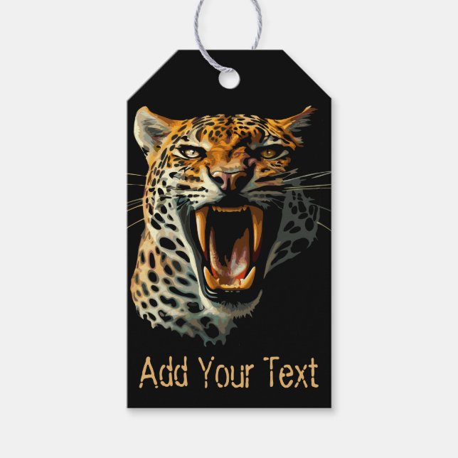 Angriffskopf von Leopard Geschenkanhänger (Vorderseite)