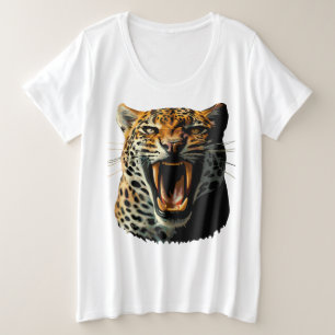Angriffskopf von Leopard Große Größe T-Shirt