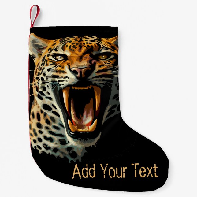 Angriffskopf von Leopard Kleiner Weihnachtsstrumpf (Vorderseite)