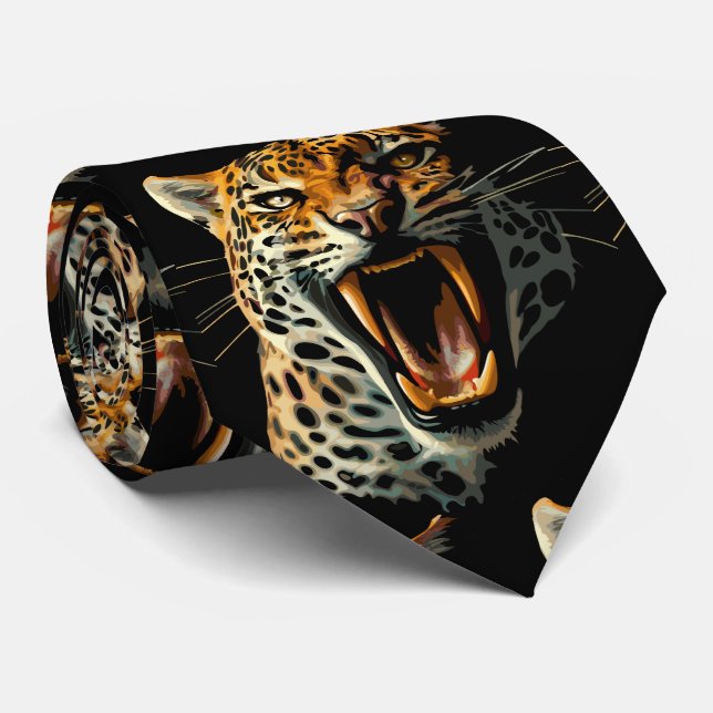 Angriffskopf von Leopard Krawatte (Gerollt)