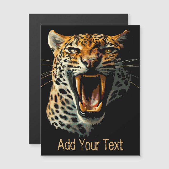 Angriffskopf von Leopard Magnetkarte (Vorne/Hinten)