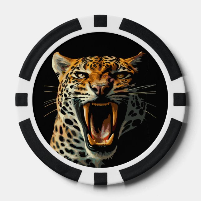 Angriffskopf von Leopard Pokerchips (Vorderseite)